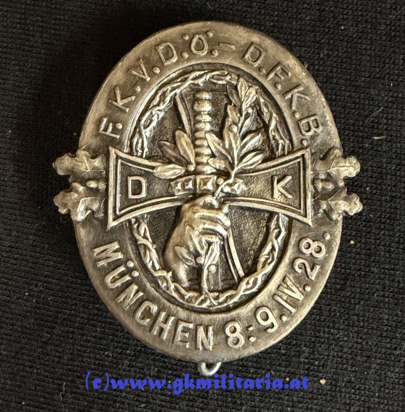 Abzeichen Treffen München 1928 - Frontkämpfer-Vereinigung Deutschösterreich/Deutscher Front Krieger-Bund!!