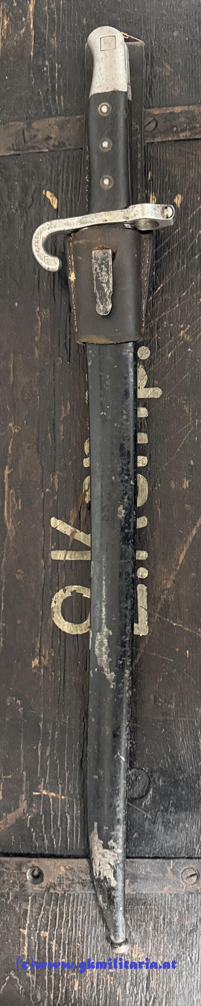 k.u.k. Österreichisches Säbelbajonett System Werndl M1873 & 1873/77 !!! - 74. Landsturm - Variante schwarzer Horngriff!!