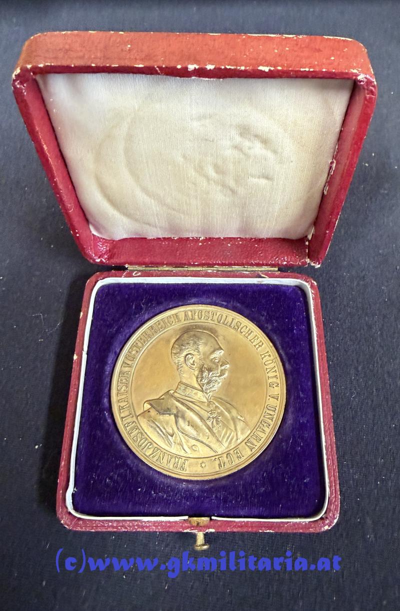 k.u.k. Medaille Kaiser Franz Josef I. - Anwesenheit PRAG 1891 !!