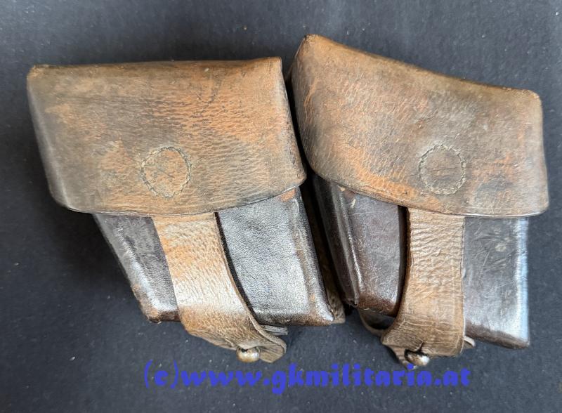 k.u.k. zweiteilige Patronentasche zum Karabiner M95 - LW-MD-Stempel - LR3 für Landwehr-Infanterie-Regiment Nr.3!!