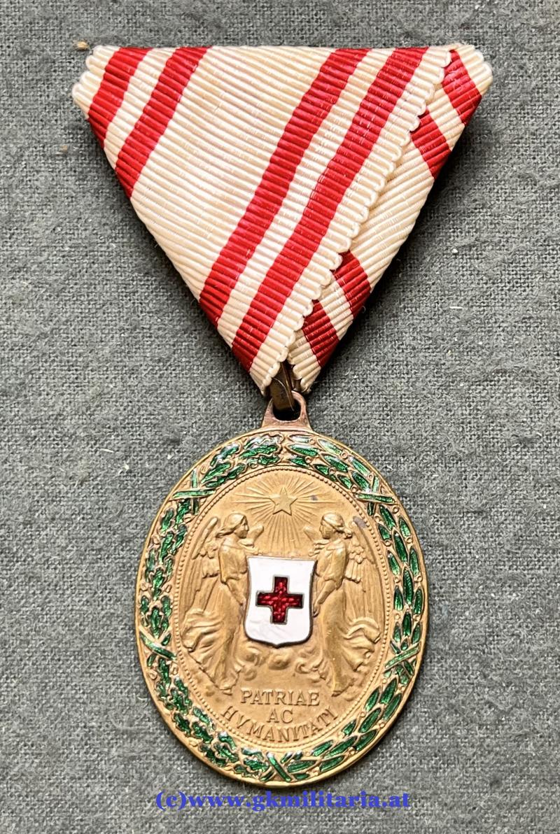 k.u.k. Bronzene Ehrenmedaille des Roten Kreuzes mit KD!