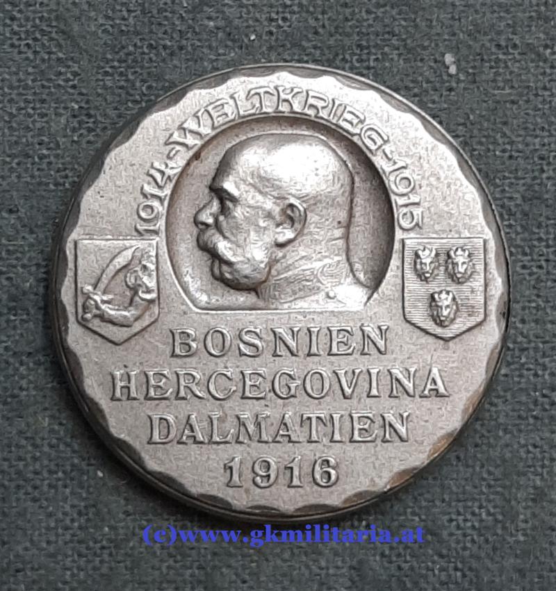 k.u.k. Kappenabzeichen - Bosnien Hercegovina Dalmatien 1916