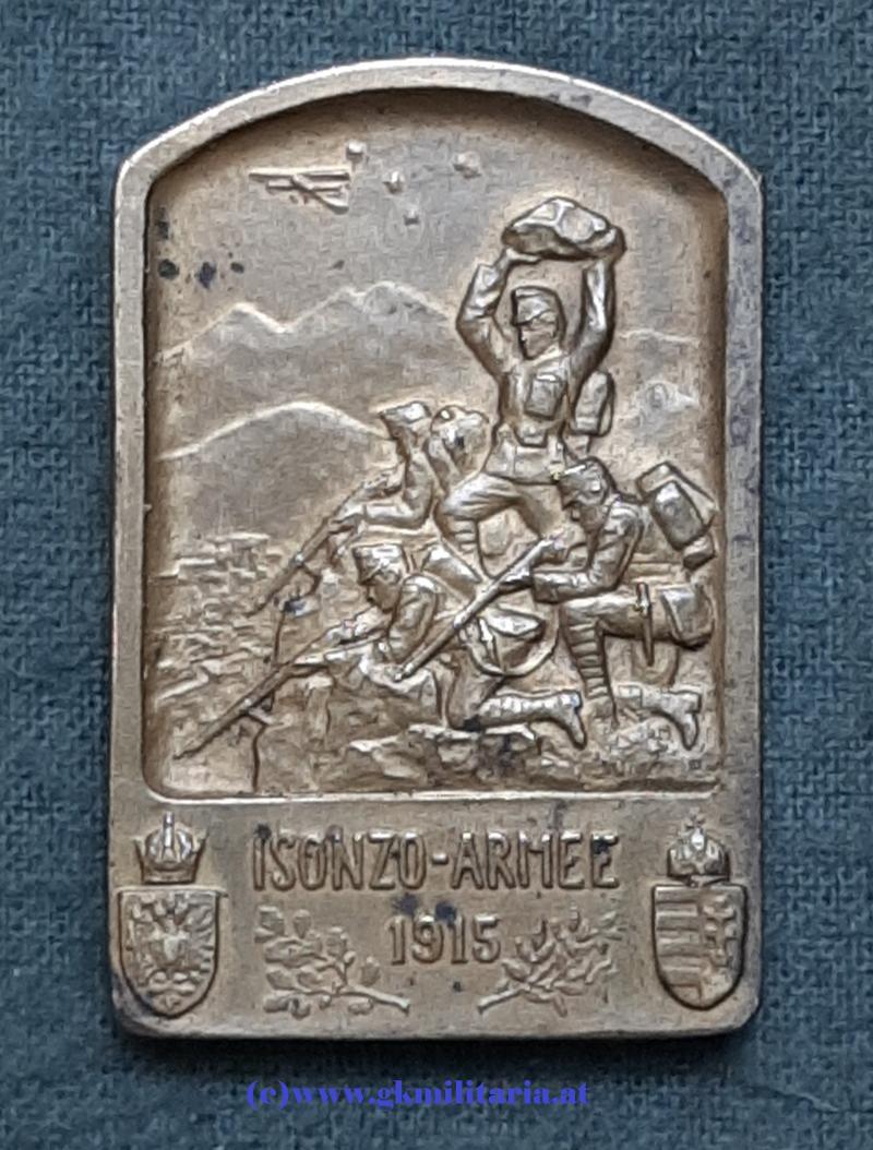 k.u.k. Kappenabzeichen/Plakette Isonzo-Armee 1915/General der Infanterie Boroevic !