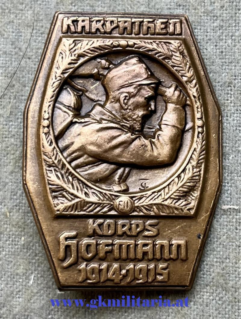kuk Kappenabzeichen - Korps Hoffmann 1914/15 - Karpathen!! - MINT!