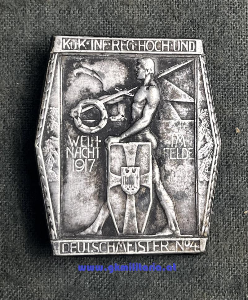 Kappenabzeichen k.u.k. Infanterie-Regiment Nr. 4 Hoch & Deutschmeister 