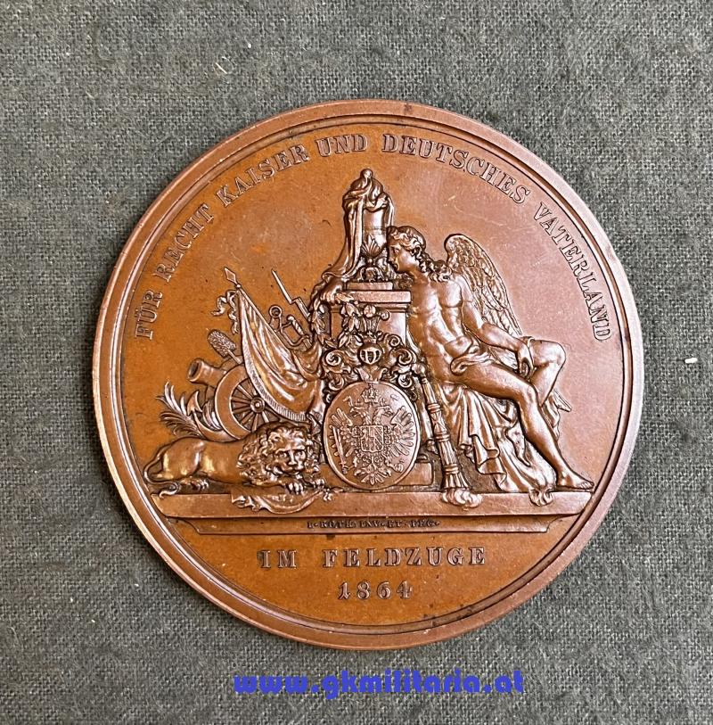 k.u.k. Medaille Feldzugmedaille 1864 Schleßwig-Holstein - Für die gefallenen Österreichischen Krieger - Selten!