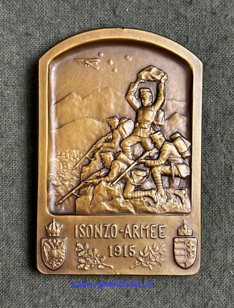 k.u.k. Kappenabzeichen/Plakette Isonzo-Armee 1915/General der Infanterie Boroevic ! - Große Ausführung!