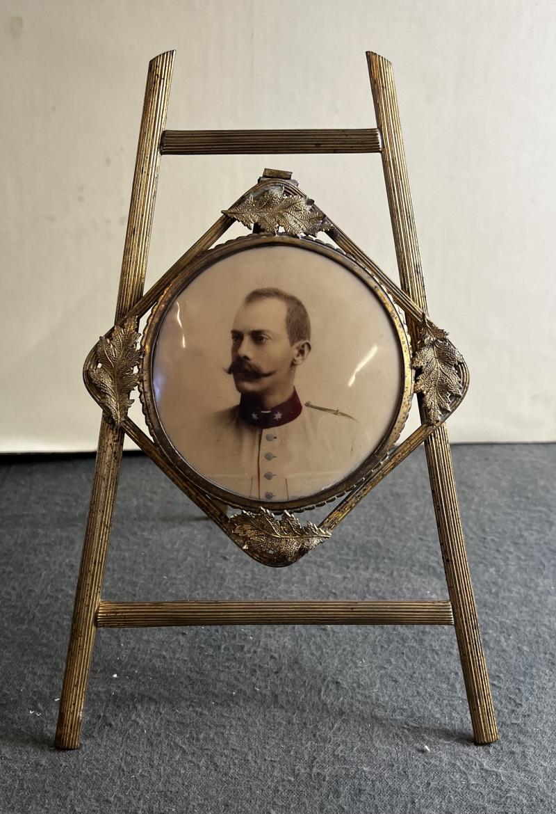 Portrait k.u.k. Leutnant der Infanterie um 1860 - Biedermeierrahmen!