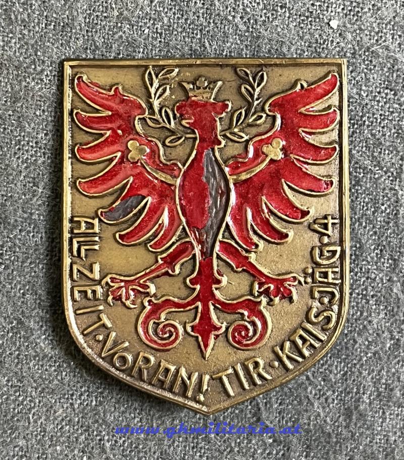 k.u.k. Kappenabzeichen Tiroler Kaiserjäger-Regiment 4 - 