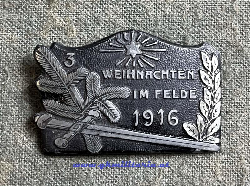 k.u.k. Kappenabzeichen 3. Weihnachten im Felde 1916 !