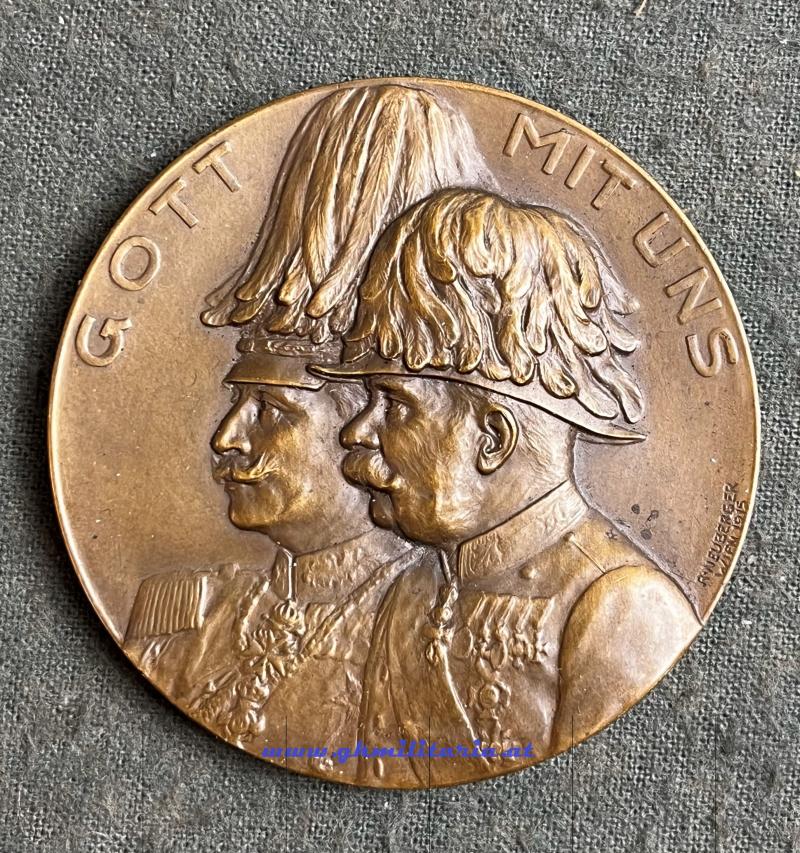 k.u.k. Medaille Gott mit uns! - Kaiser Franz Josef I./Kaiser Wilhelm II. - VIRIBUS UNITIS 1914-1915!