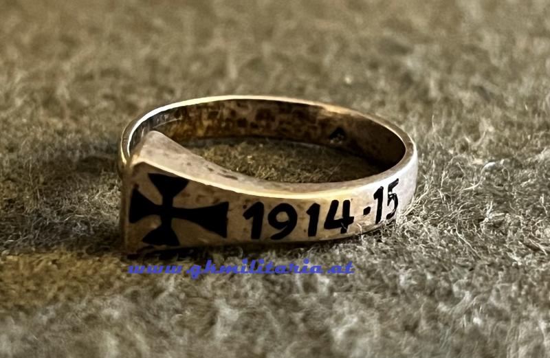 k.u.k. Patriotischer Ring Hufnagel - 1914-15! - emailliert - SILBER!