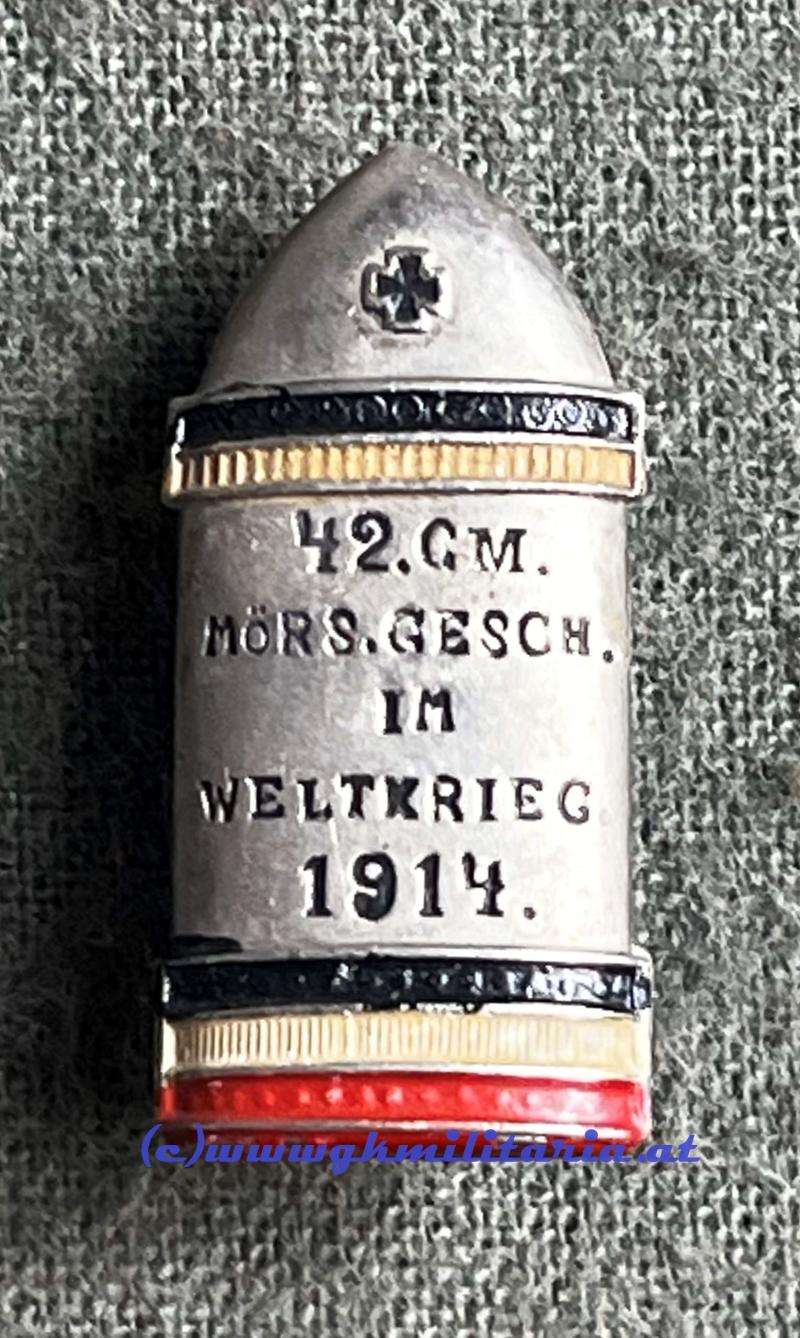 k.u.k. Kappenabzeichen Artillerie - 42cm  Mörser!!
