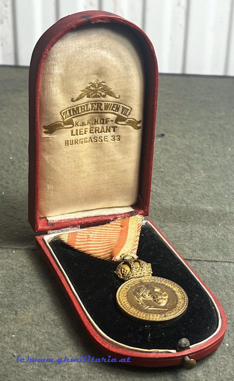 k.u.k. Bronzene Militärverdienstmedaille im Etui - Zimbler!